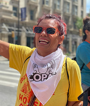 Photo a COPAL member on the streets